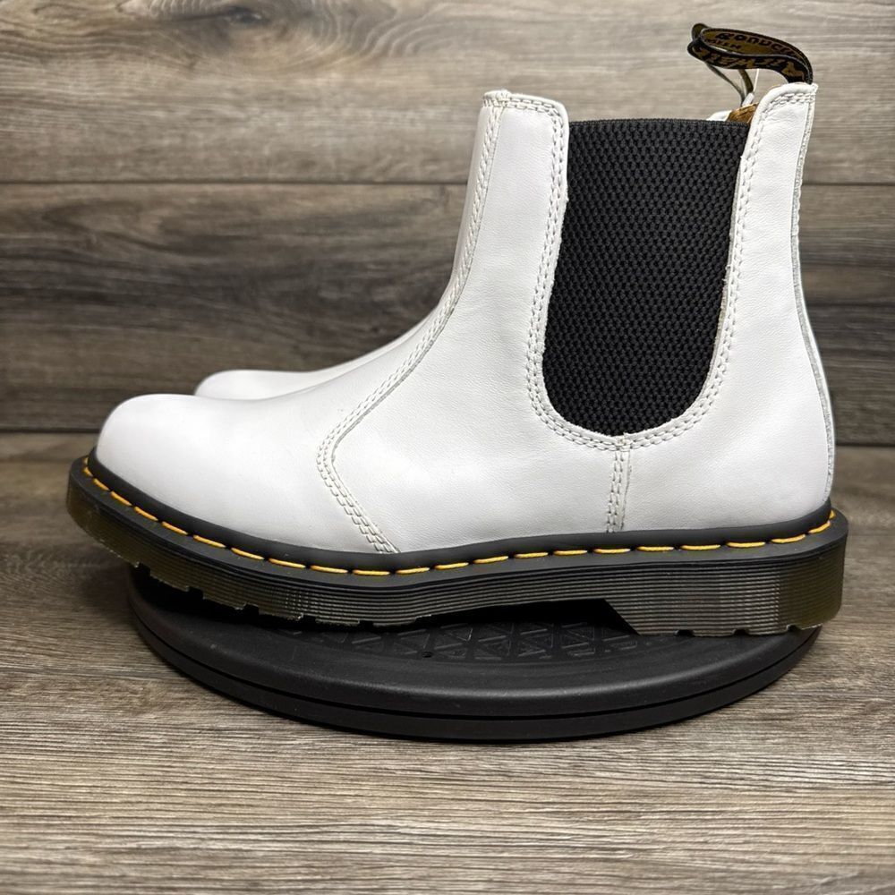 Dr Martens 2976 Smooth Leather White Chelsea Boots Women’s Size 10 - Picture 5 of 8